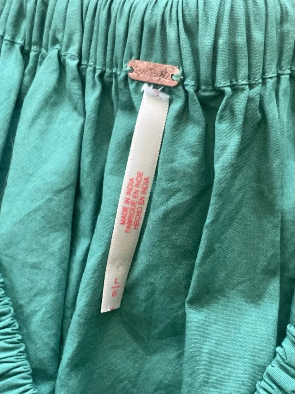 Free People Bring The Bubble Cotton Tie Waist Ruffle Crop Top Size Medium